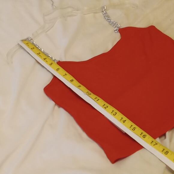 Faded Rose Womens Medium Red Chain Strap Cami Top. Atleisure Summer - Picture 6 of 6